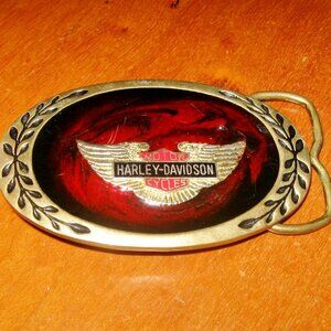 Harley Davidson Solid Brass Belt Buckle 1981 Heritage Buckles OB9